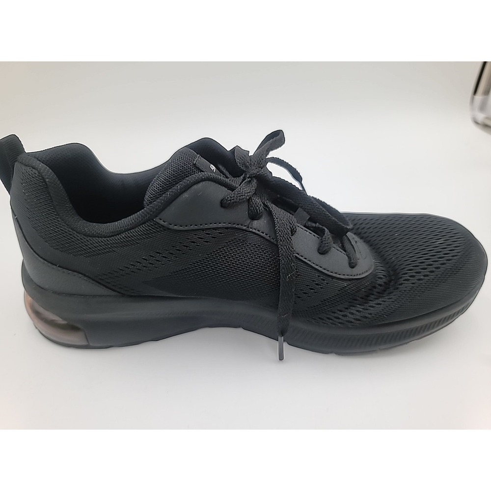 11 SKECHERS Lightweight Mesh Lace Up Black Gray Low Top Sneakers Walking Running - Picture 4 of 9